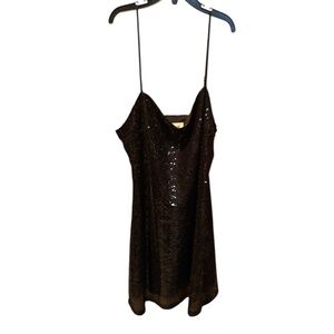 Nordstrom Open Edit Sequin Black Mini Dress Small NWOT
